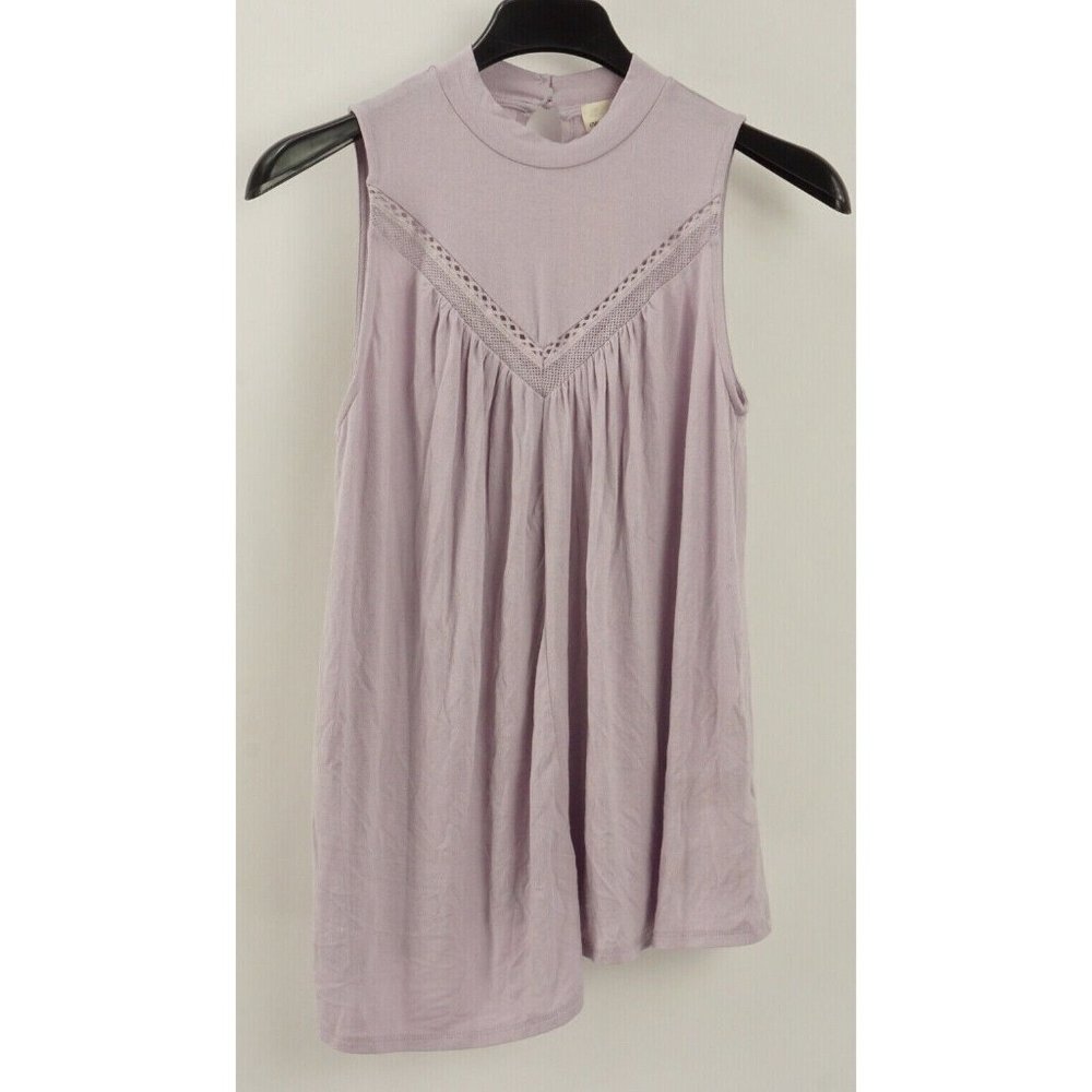 New Everleigh Women Sizes XS / S Lavender Purple Knit Lace Pleat Accent Tank Top